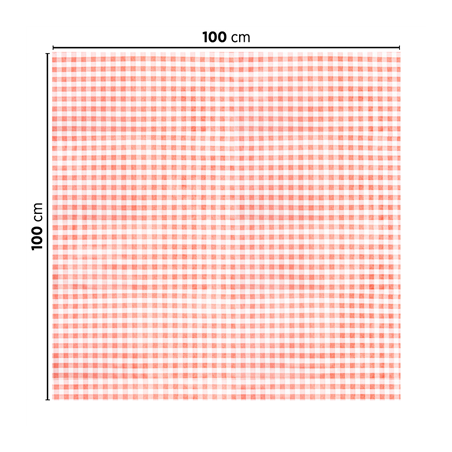 NAPPES PLIAGE M 'LIKE LINEN - VICHY' 70 G/M2 100x100 CM ROUGE SPUNLACE (200 UNITÉ)