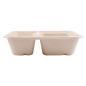 Image PLATEAUX 3 COMPART + COUVERCLE PET 'BIONIC' 950 ML 22x18x5,5+1,3 CM NATUREL BAGASSE (100 UNITÉ) #3