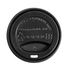 Image COUVERCLES POUR GOBELETS 360 ML 'BIODEGRADABLE'  NOIR CPLA (1000 UNITÉ) #3