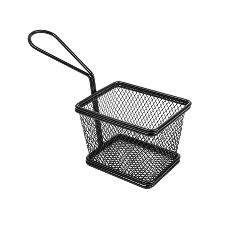 Image MINI FRITEUSES 1 PORTION 'ARTINOX'  10x7,8x7 CM NOIR ACIER (6 UNITÉ) #1