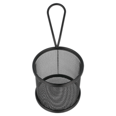 Image MINI FRITEUSES RONDES 'ARTINOX'  Ø 9x8 CM NOIR ACIER (6 UNITÉ) #3