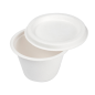 Image MINI POTS + COUVERCLES 'BIONIC' 120 ML Ø7,4x5,1+0,7 CM BLANC BAGASSE (800 UNITÉ) #3