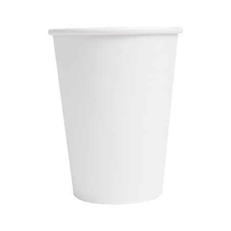 GOBELETS BOISSONS CHAUDES 1 PAROI 360 ML 300 + 18 PE G/M2 Ø9/6x11 CM BLANC CARTON (900 UNITÉ)