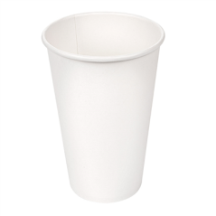 Image GOBELETS BOISSONS CHAUDES 1 PAROI 480 ML 300 + 18 PE G/M2 Ø9/6x13,2 CM BLANC CARTON (1000 UNITÉ) #1