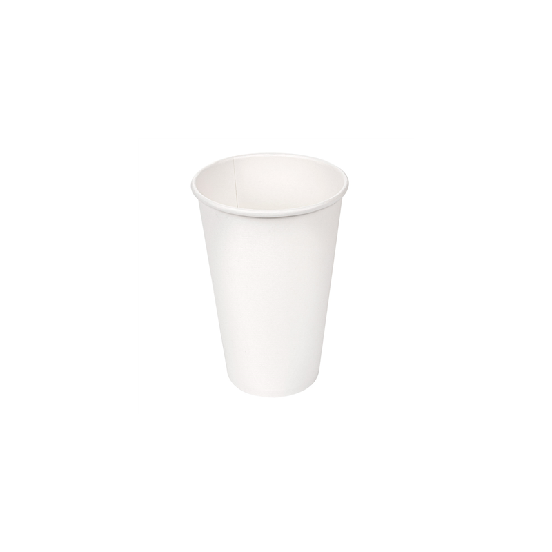 GOBELETS BOISSONS CHAUDES 1 PAROI 480 ML 300 + 18 PE G/M2 Ø9/6x13,2 CM BLANC CARTON (1000 UNITÉ)