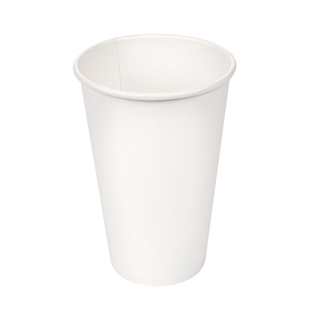 Image GOBELETS BOISSONS CHAUDES 1 PAROI 480 ML 300 + 18 PE G/M2 Ø9/6x13,2 CM BLANC CARTON (1000 UNITÉ) #1