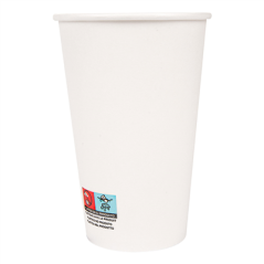 GOBELETS BOISSONS CHAUDES 1 PAROI 480 ML 300 + 18 PE G/M2 Ø9/6x13,2 CM BLANC CARTON (1000 UNITÉ)