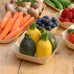 Image BARQUETTES RECTANGULAIRES 'WOOD'  13x12x3 CM NATUREL BOIS (50 UNITÉ) #5