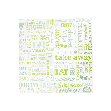 Image PAPIER INGRAISSABLES BASKET 'PAROLE' 35 G/M2 31x31 CM VERT PARCH.INGRAISSABLE (1000 UNITÉ) #1