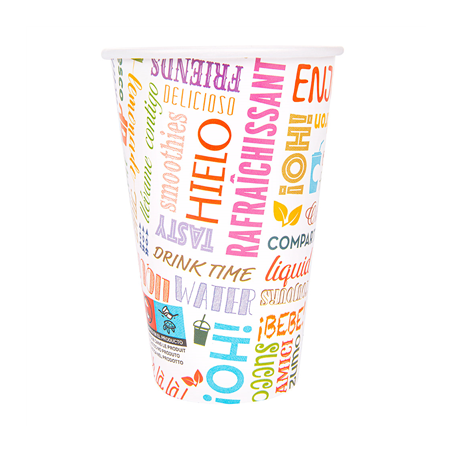 GOBELETS 'PAROLE' 12 OZ - 360 ML 265 + 18PE G/M2 Ø8/5x12 CM BLANC CARTON (2000 UNITÉ)