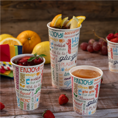 Image GOBELETS 'PAROLE' 16 OZ - 480 ML 280 + 18PE G/M2 Ø9/6x12,6 CM BLANC CARTON (1000 UNITÉ) #4