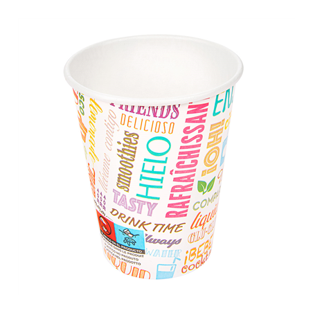 Image GOBELETS 'PAROLE' 9 OZ - 270 ML 265 + 18 PE G/M2 Ø7,8/5,2x9,5 CM BLANC CARTON (2500 UNITÉ) #1