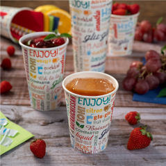 Image GOBELETS 'PAROLE' 9 OZ - 270 ML 265 + 18 PE G/M2 Ø7,8/5,2x9,5 CM BLANC CARTON (2500 UNITÉ) #4