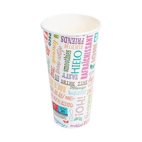Image GOBELETS 'PAROLE' 22 OZ - 660 ML 280 + 18PE G/M2 Ø9/6x17 CM BLANC CARTON (1000 UNITÉ) #1