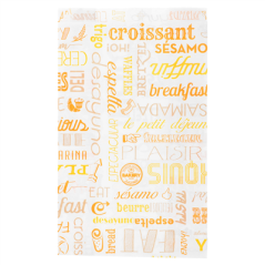 Image SACHETS CROISSANTS 'PAROLE' 33 G/M2 12+5x22 CM BLANC CELLULOSE (500 UNITÉ) #1
