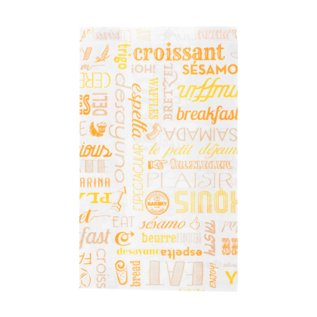 Image SACHETS CROISSANTS 'PAROLE' 33 G/M2 12+5x22 CM BLANC CELLULOSE (500 UNITÉ) #1