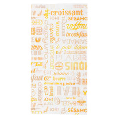 Image SACHETS CROISSANTS 'PAROLE' 33 G/M2 14+7x26 CM BLANC CELLULOSE (500 UNITÉ) #1