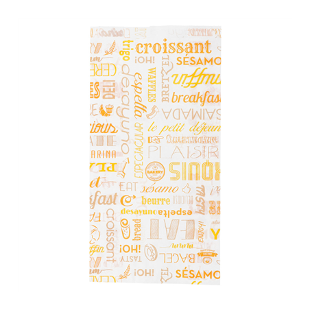 Image SACHETS CROISSANTS 'PAROLE' 33 G/M2 14+7x26 CM BLANC CELLULOSE (500 UNITÉ) #1