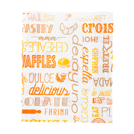 Image SACHETS CROISSANTS 'PAROLE' 33 G/M2 12+5x14 CM BLANC CELLULOSE (500 UNITÉ) #1