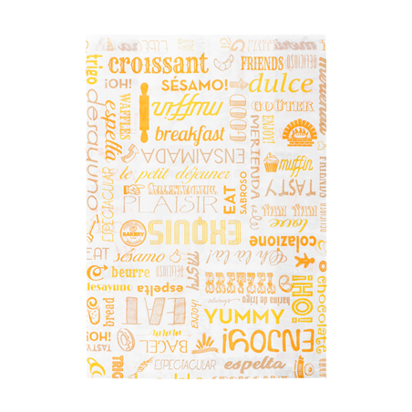 Image SACHETS CROISSANTS 'PAROLE' 33 G/M2 19+8x26 CM BLANC CELLULOSE (500 UNITÉ) #1