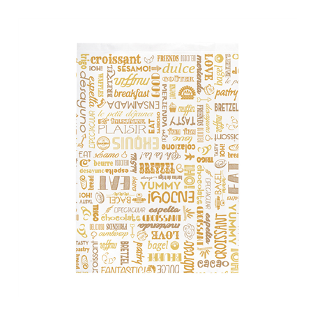 Image SACHETS CROISSANTS 'PAROLE' 33 G/M2 26+8x35 CM BLANC CELLULOSE (250 UNITÉ) #1