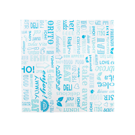 Image PAPIER INGRAISSABLES BASKET 'PAROLE' 35 G/M2 31x31 CM BLEU PARCH.INGRAISSABLE (1000 UNITÉ) #1