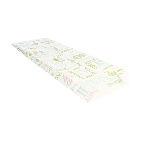 SACS BAGUETTTE GARNI 'PAROLE' 32 G/M2 12+4x35 CM BLANC PARCH.INGRAISSABLE (500 UNITÉ)