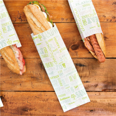 Image SACS BAGUETTTE GARNI 'PAROLE' 32 G/M2 12+4x35 CM BLANC PARCH.INGRAISSABLE (500 UNITÉ) #4