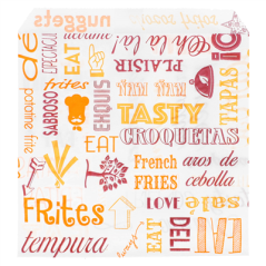 Image SACHET POUR FRITURES 'PAROLE' 35 G/M2 12x12 CM BLANC PARCH.INGRAISSABLE (1000 UNITÉ) #1