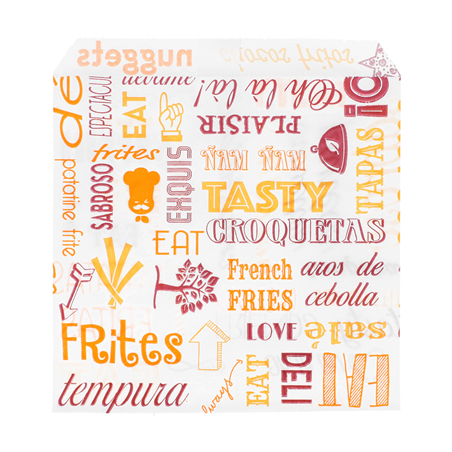 Image SACHET POUR FRITURES 'PAROLE' 35 G/M2 12x12 CM BLANC PARCH.INGRAISSABLE (1000 UNITÉ) #1