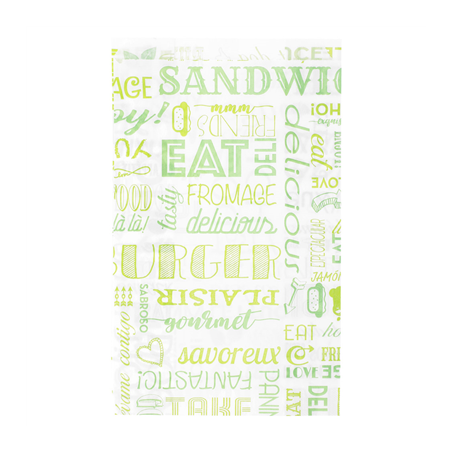 Image POCHETTES HAMBURGER 'PAROLE' 32 G/M2 14+7x22 CM VERT PARCH.INGRAISSABLE (500 UNITÉ) #1
