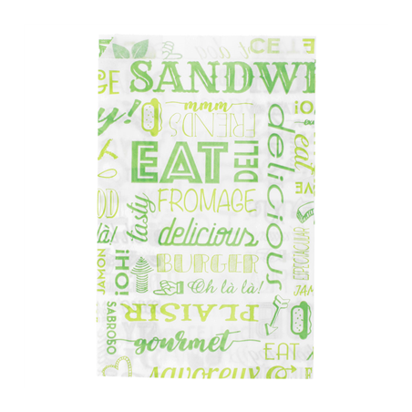 Image POCHETTES HAMBURGERS 'PAROLE' 32 G/M2 12+7x18 CM VERT PARCH.INGRAISSABLE (500 UNITÉ) #1