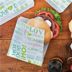 Image PAPIER INGRAISSABLES OUVERT 2 CÔTÉS FAST FOOD 'PAROLE' 35 G/M2 16x16,5 CM BLANC PARCH.INGRAISSABLE (500 UNITÉ) #5