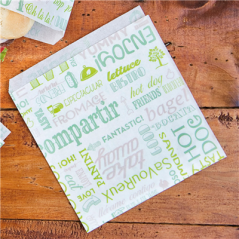 Image PAPIER INGRAISSABLES OUVERT 2 CÔTÉS FAST FOOD 'PAROLE' 35 G/M2 17x18 CM BLANC PARCH.INGRAISSABLE (500 UNITÉ) #3