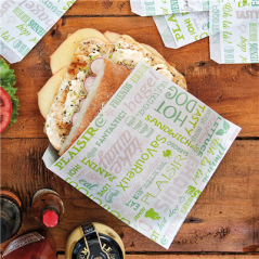 Image PAPIER INGRAISSABLES OUVERT 2 CÔTÉS FAST FOOD 'PAROLE' 35 G/M2 17x18 CM BLANC PARCH.INGRAISSABLE (500 UNITÉ) #4