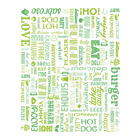 Image PAPIER INGRAISSABLES FAST FOOD 'PAROLE' 35 G/M2 28x34 CM VERT PARCH.INGRAISSABLE (1000 UNITÉ) #1