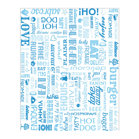 Image PAPIER INGRAISSABLES FAST FOOD 'PAROLE' 35 G/M2 28x34 CM BLEU PARCH.INGRAISSABLE (1000 UNITÉ) #1