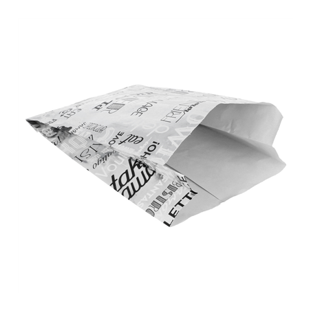 SACHETS POUR BURGER 'PAROLE' 35+20 G/M2 14+7x22 CM ARGENTE PARCHEMIN + ALUMINIUM (500 UNITÉ)