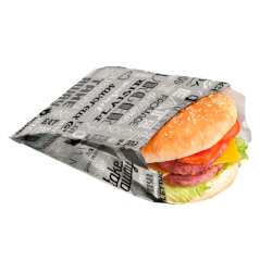 Image SACHETS POUR BURGER 'PAROLE' 35+20 G/M2 14+7x22 CM ARGENTE PARCHEMIN + ALUMINIUM (500 UNITÉ) #4