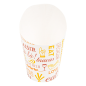 Image GOBELETS À FRITES OUVERT 'PAROLE' 9 OZ - 270 ML 220 + 18PE G/M2 Ø7x10,5 CM BLANC CARTON (100 UNITÉ) #1