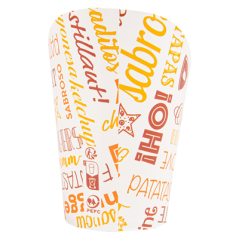 Image GOBELETS À FRITES OUVERT 'PAROLE' 9 OZ - 270 ML 220 + 18PE G/M2 Ø7x10,5 CM BLANC CARTON (100 UNITÉ) #4