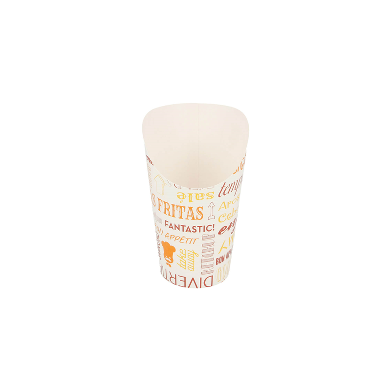 GOBELETS À FRITES OUVERT 'PAROLE' 16 OZ - 480 ML 220 + 18PE G/M2 Ø8,5x13,5 CM BLANC CARTON (50 UNITÉ) GOBELETS À FRITES OUVERT 'PAROLE' 16 OZ - 480 ML 220 + 18PE G/M2 Ø8,5x13,5 CM BLANC CARTON (50 UNITÉ)