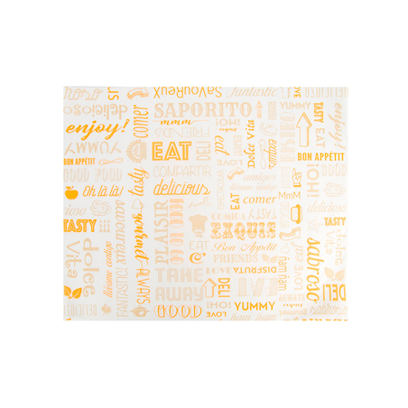 Image PAPIER INGRAISSABLES BASKET 'PAROLE' 35 G/M2 31x38 CM ORANGE PARCH.INGRAISSABLE (1000 UNITÉ) #1