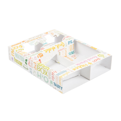 Image PLATEAUX REPAS À EMPORTER 2 VERRES+2 COMPART. 'PAROLE' 450 G/M2 26x19x5 CM BLANC CARTON (200 UNITÉ) #1