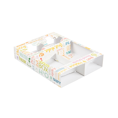 Image PLATEAUX REPAS À EMPORTER 2 VERRES+2 COMPART. 'PAROLE' 450 G/M2 26x19x5 CM BLANC CARTON (200 UNITÉ) #1