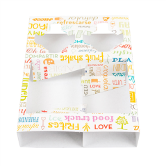 Image PLATEAUX REPAS À EMPORTER 2 VERRES+2 COMPART. 'PAROLE' 450 G/M2 26x19x5 CM BLANC CARTON (200 UNITÉ) #3