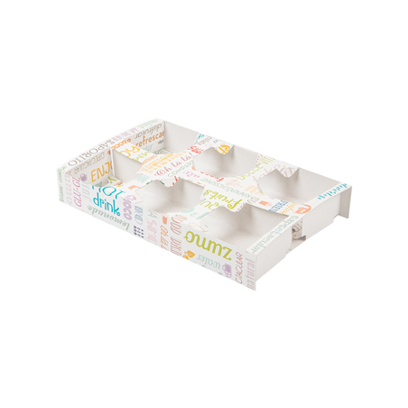 Image PLATEAUX REPAS À EMPORTER 6 VERRES 'PAROLE' 450 G/M2 27,5x16x4 CM BLANC CARTON (400 UNITÉ) #1