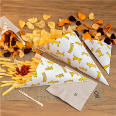 Image SACHETS EN POINTE 'CHIPS' 250 G 70 G/M2 29,5x21 CM BLANC PARCH.INGRAISSABLE (2000 UNITÉ) #3