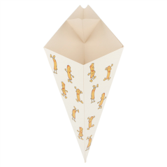 Image CORNETS AVEC LANGUETTES 'THEPACK CHIPS' 250 G 230 G/M2 16,5x27 CM BLANC CARTON ONDULÉ NANO-MICRO (1200 UNITÉ) #1