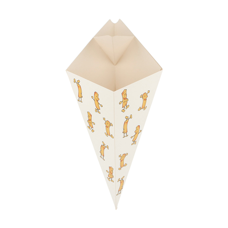 Image CORNETS AVEC LANGUETTES 'THEPACK CHIPS' 250 G 230 G/M2 16,5x27 CM BLANC CARTON ONDULÉ NANO-MICRO (1200 UNITÉ) #1